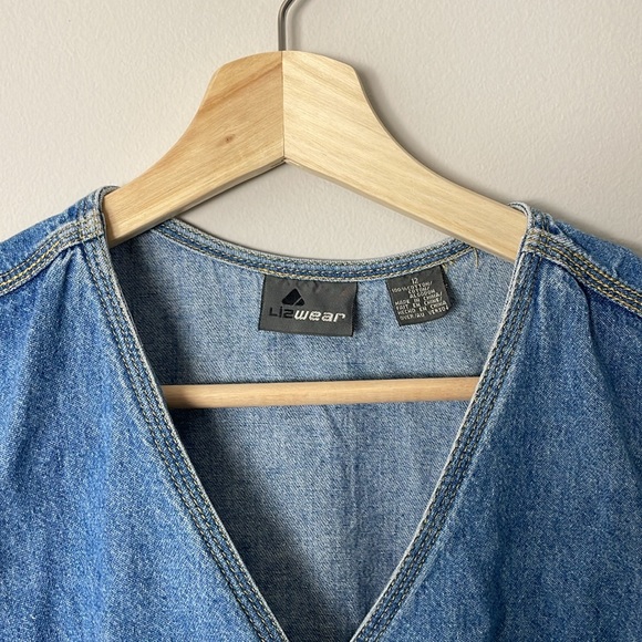 LIZ WEAR Size 12 100% Cotton Denim Dress - Picture 2 of 8